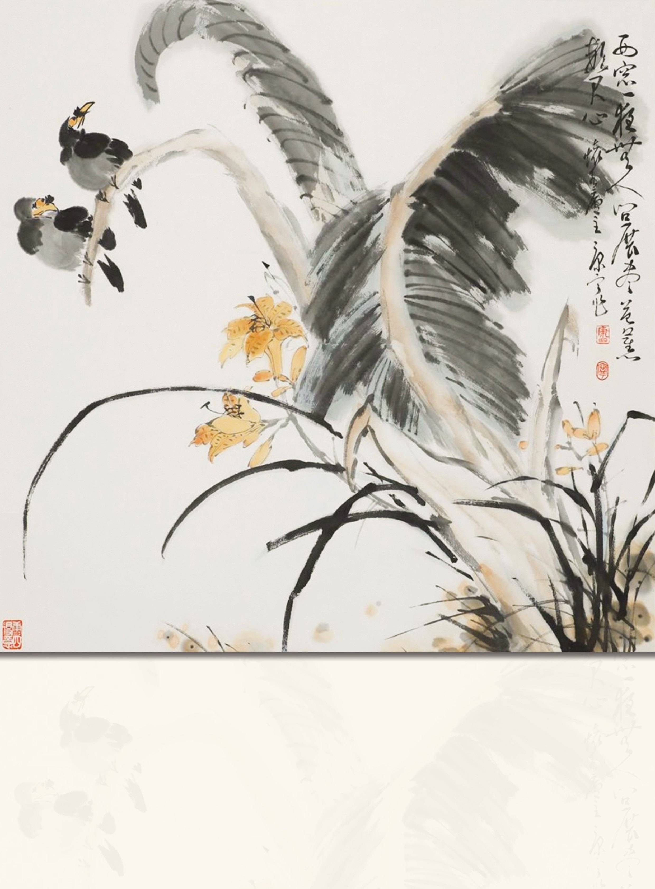 芭蕉雙鳥圖